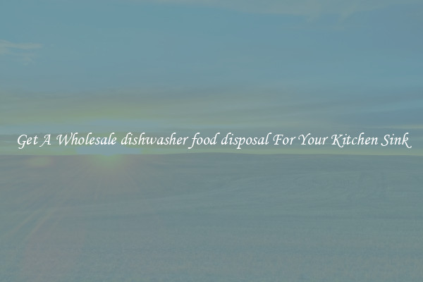 Get A Wholesale dishwasher food disposal For Your Kitchen Sink