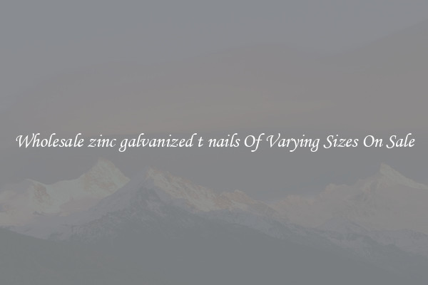 Wholesale zinc galvanized t nails Of Varying Sizes On Sale