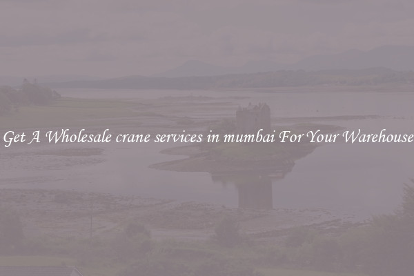 Get A Wholesale crane services in mumbai For Your Warehouse