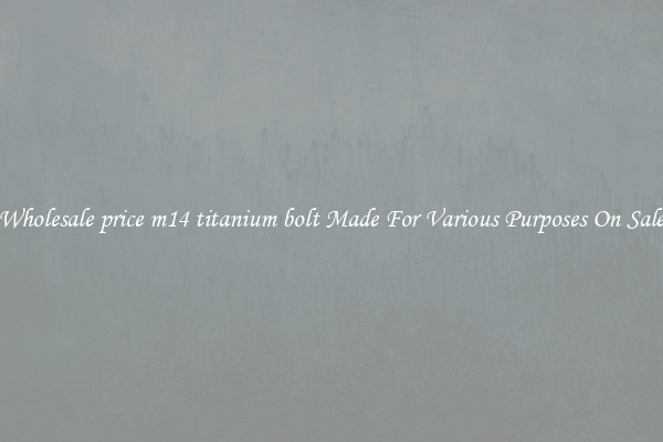 Wholesale price m14 titanium bolt Made For Various Purposes On Sale